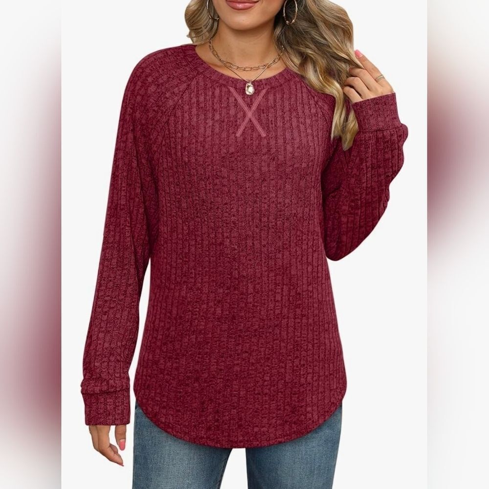 🩵⏭️NWT Red Soft Loose Fit Lightweight Long Sleeve Sweater XLarge